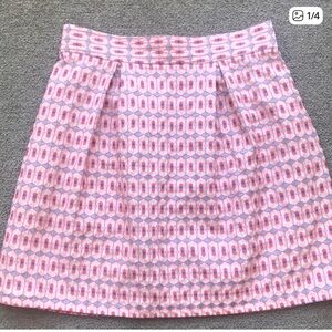 Francesca's Collections Blue Rain Pink and Blue Patterned Pencil Skirt